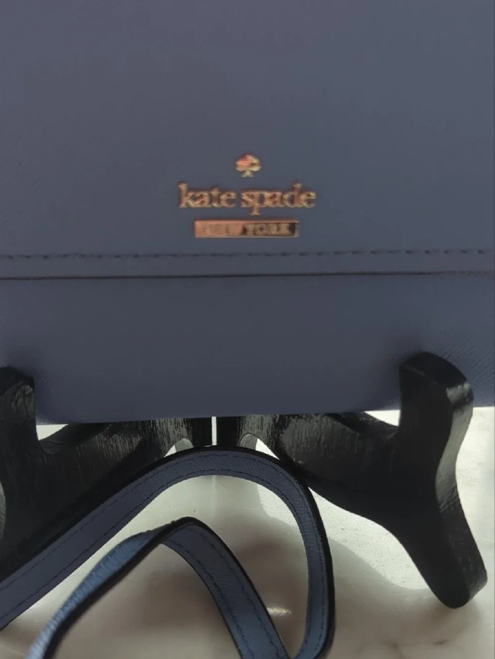 kate spade Blue Saffiano Leather Continental Wallet